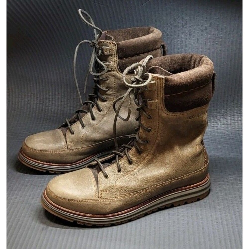 Cole Haan Lockridge Boots Women Size 9.5 Brown Waterproof Leather Combat Hiker - Picture 3 of 9